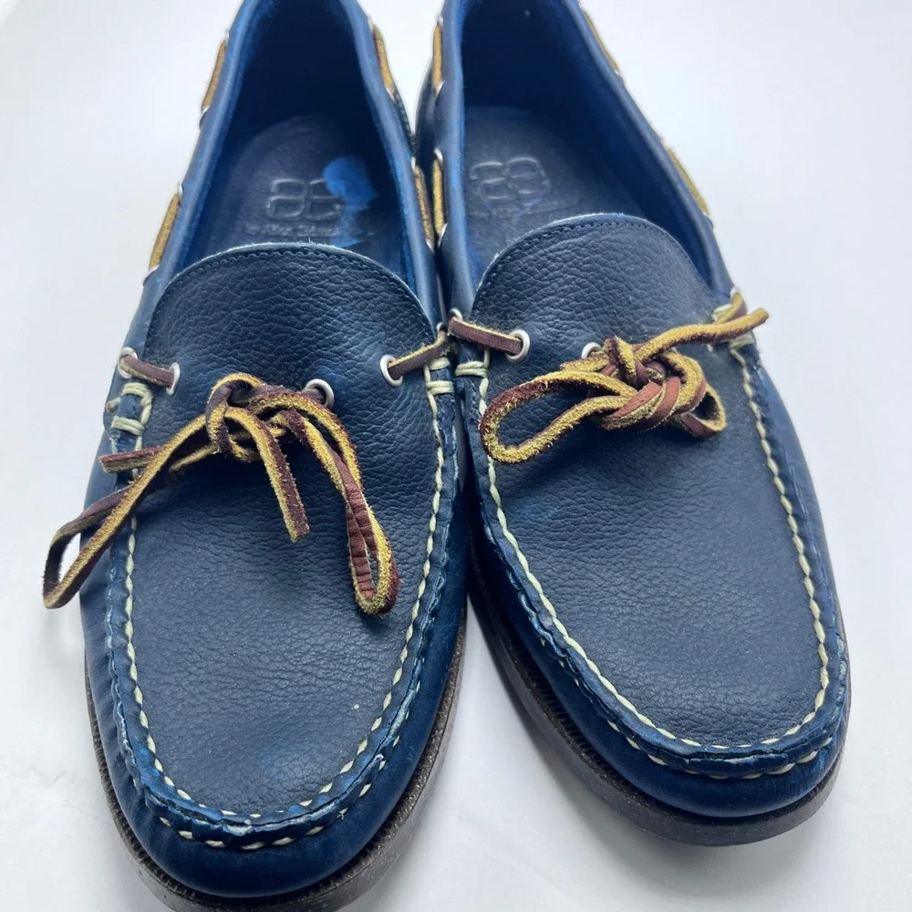 Allen Edmonds Northland Blue Leather Boat Shoes Loafers Mens Sz‎ 9 D 10036